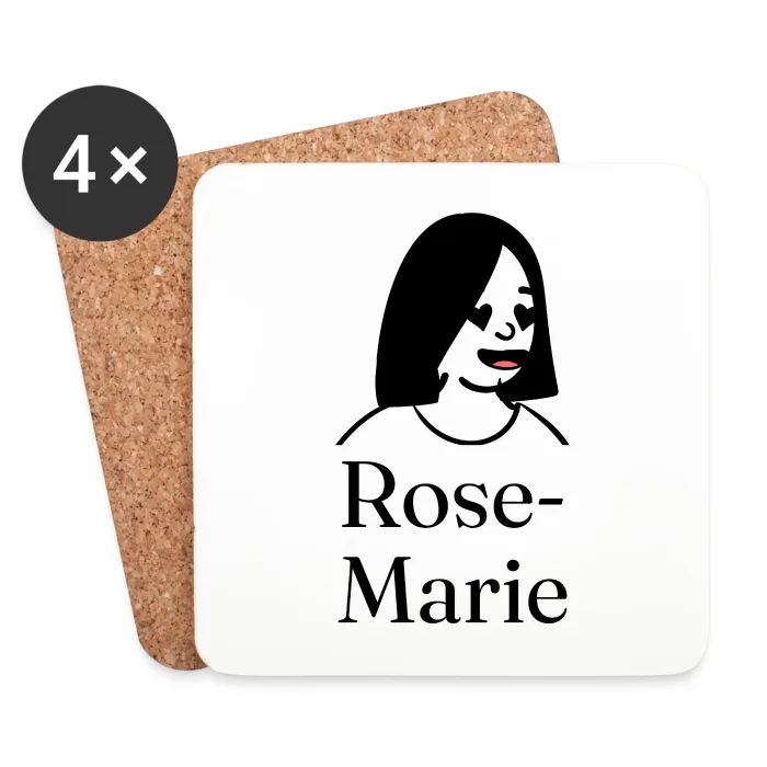 Lot de dessous de verre personnalisés au prénom Rose-Marie