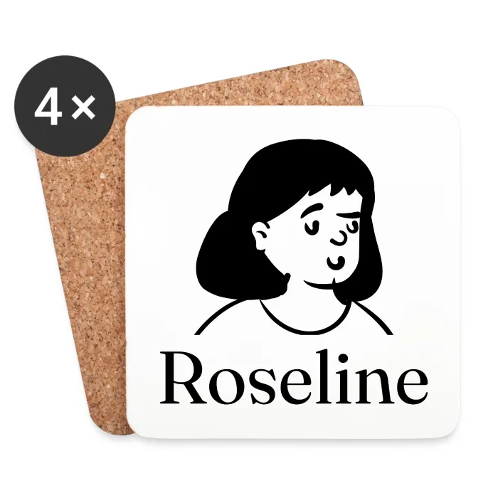 Lot de dessous de verre personnalisés au prénom Roseline