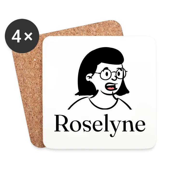 Lot de dessous de verre personnalisés au prénom Roselyne