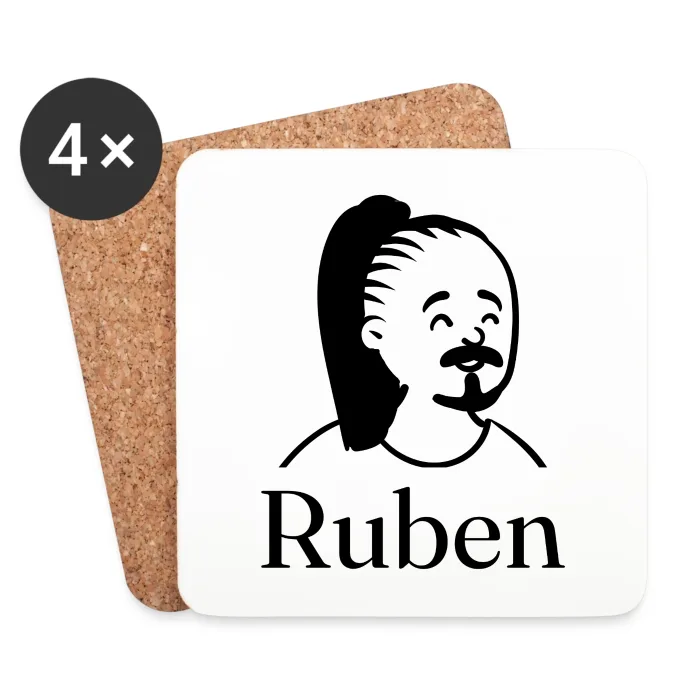 Lot de dessous de verre personnalisés au prénom Ruben