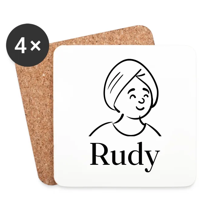 Lot de dessous de verre personnalisés au prénom Rudy