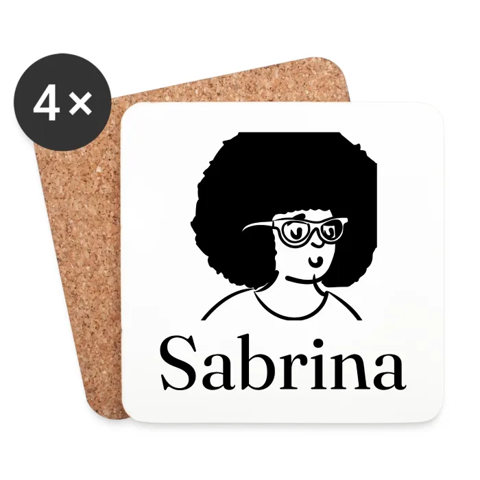Lot de dessous de verre personnalisés au prénom Sabrina
