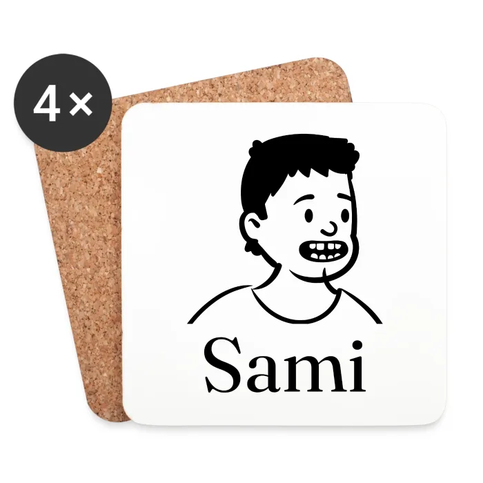 Lot de dessous de verre personnalisés au prénom Sami