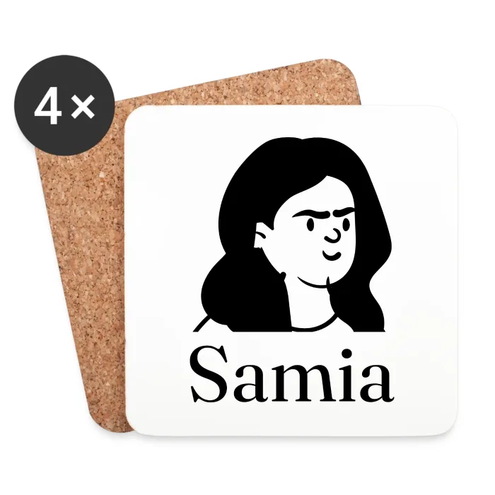 Lot de dessous de verre personnalisés au prénom Samia