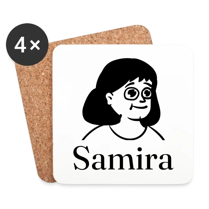 Lot de dessous de verre personnalisés au prénom Samira