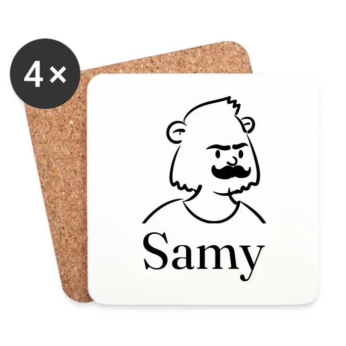 Lot de dessous de verre personnalisés au prénom Samy