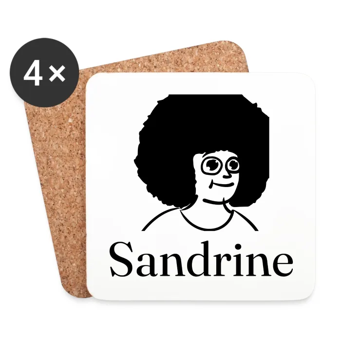 Lot de dessous de verre personnalisés au prénom Sandrine