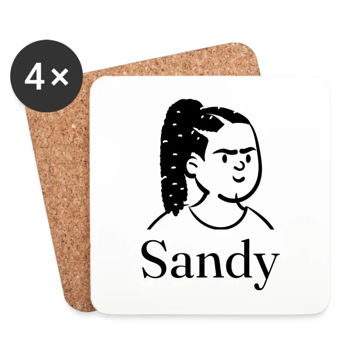 Lot de dessous de verre personnalisés au prénom Sandy