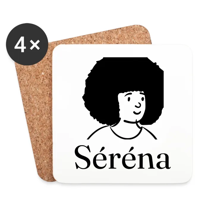 Lot de dessous de verre personnalisés au prénom Séréna