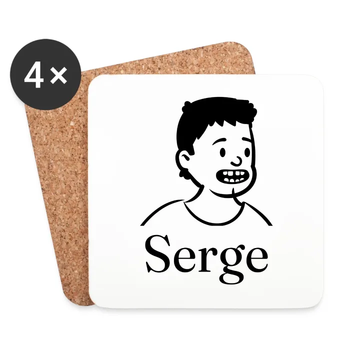 Lot de dessous de verre personnalisés au prénom Serge
