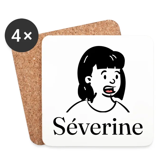 Lot de dessous de verre personnalisés au prénom Séverine