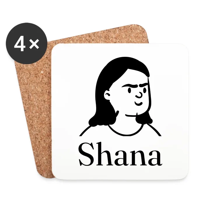 Lot de dessous de verre personnalisés au prénom Shana