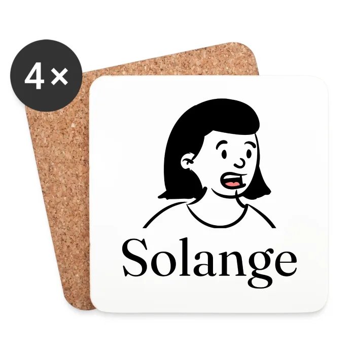 Lot de dessous de verre personnalisés au prénom Solange
