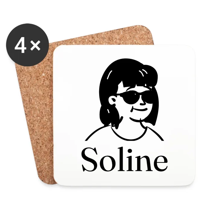 Lot de dessous de verre personnalisés au prénom Soline