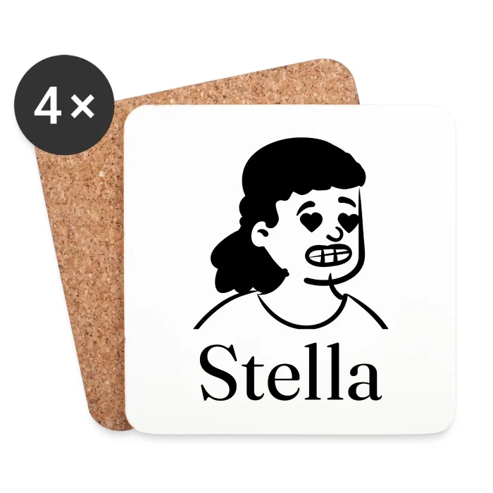 Lot de dessous de verre personnalisés au prénom Stella