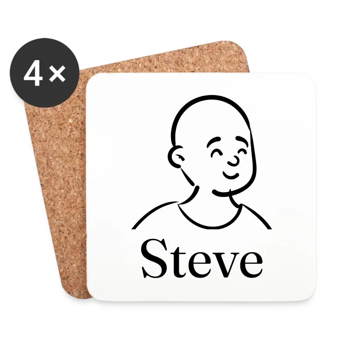 Lot de dessous de verre personnalisés au prénom Steve