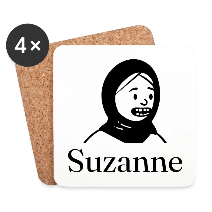 Lot de dessous de verre personnalisés au prénom Suzanne