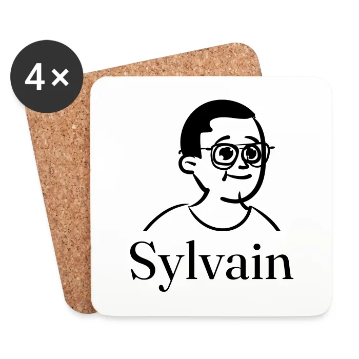 Lot de dessous de verre personnalisés au prénom Sylvain