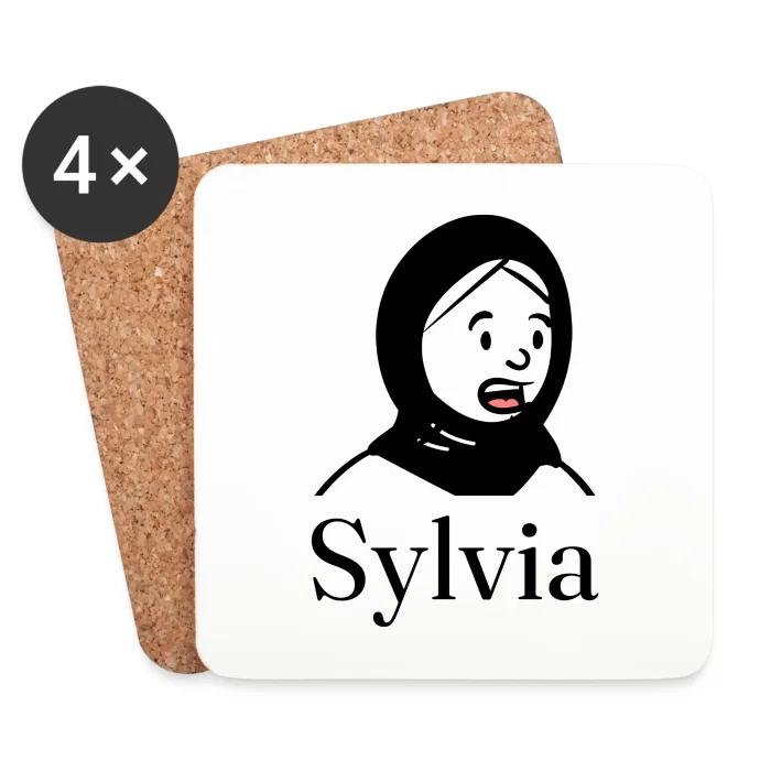 Lot de dessous de verre personnalisés au prénom Sylvia