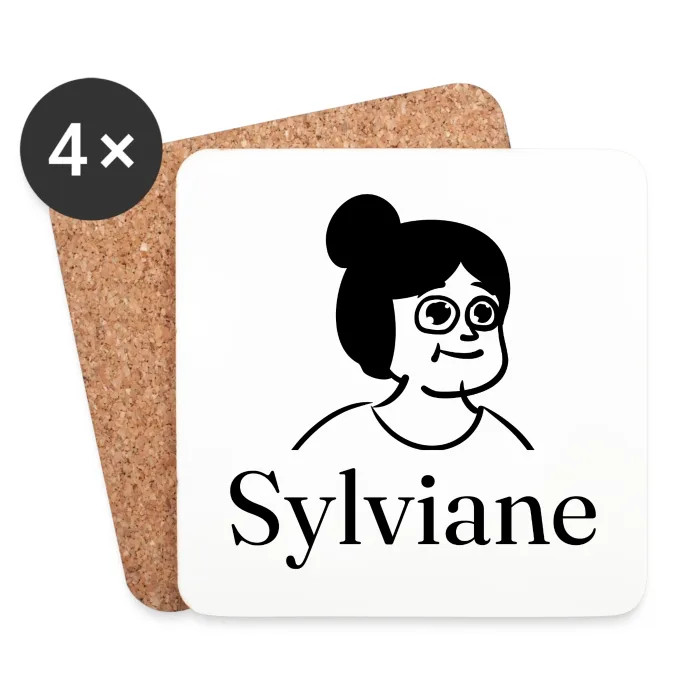 Lot de dessous de verre personnalisés au prénom Sylviane
