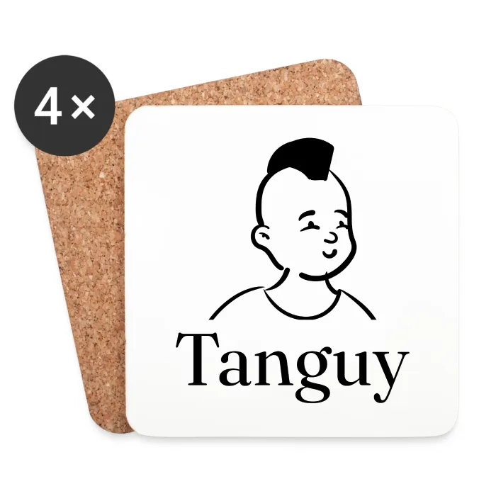 Lot de dessous de verre personnalisés au prénom Tanguy