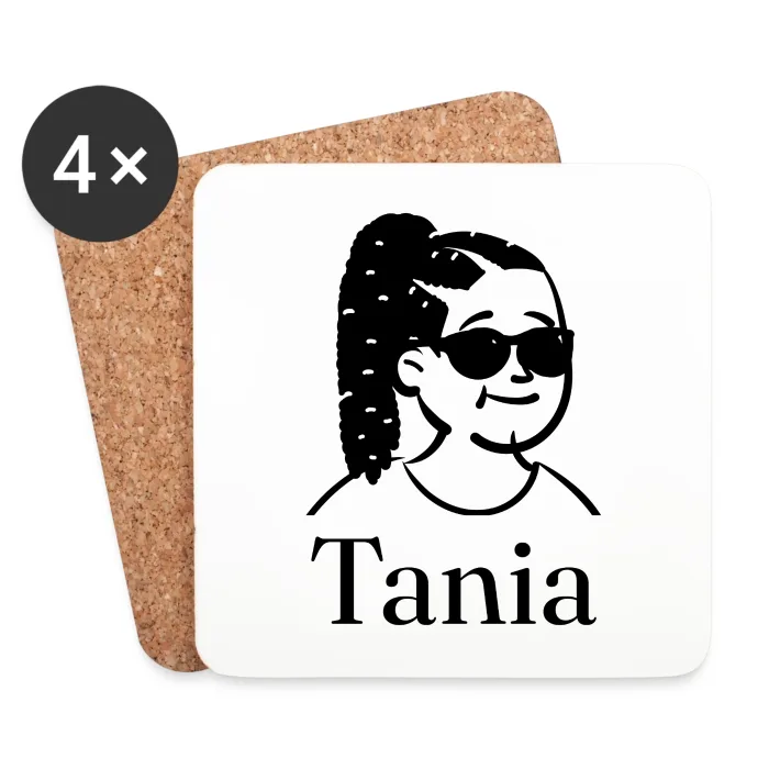 Lot de dessous de verre personnalisés au prénom Tania