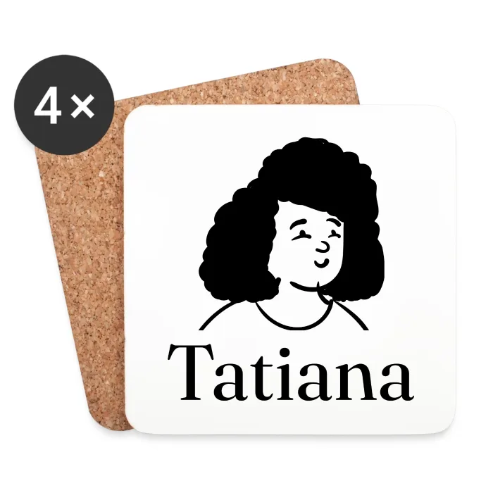 Lot de dessous de verre personnalisés au prénom Tatiana