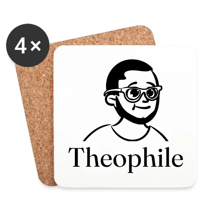 Lot de dessous de verre personnalisés au prénom Theophile