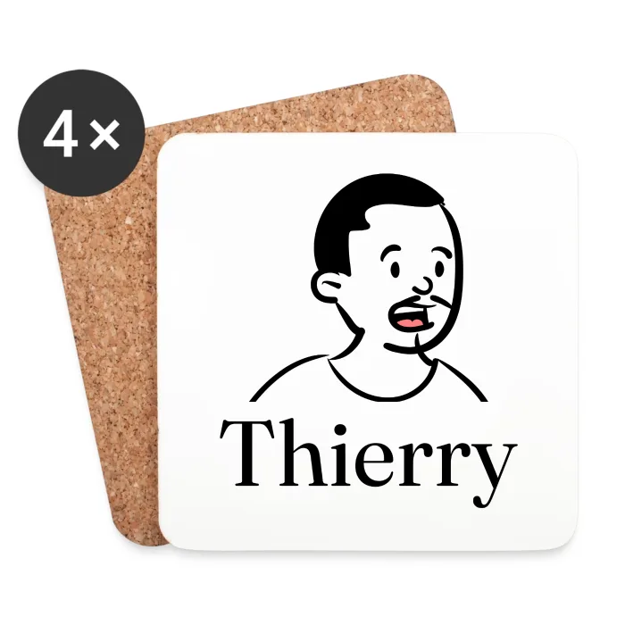 Lot de dessous de verre personnalisés au prénom Thierry