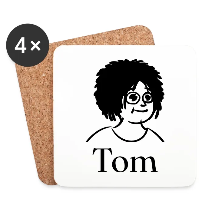 Lot de dessous de verre personnalisés au prénom Tom