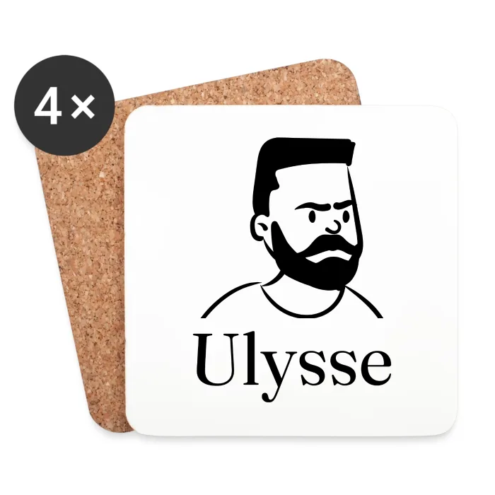 Lot de dessous de verre personnalisés au prénom Ulysse