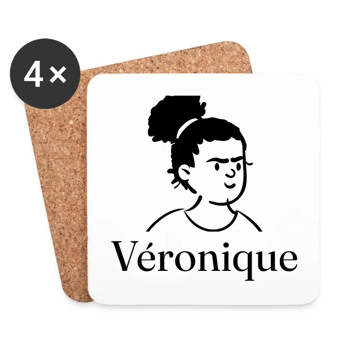 Lot de dessous de verre personnalisés au prénom Véronique