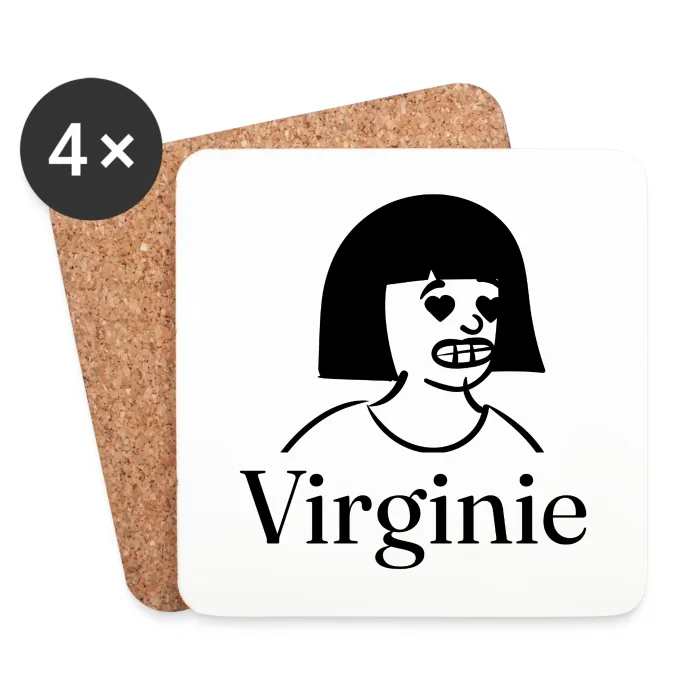 Lot de dessous de verre personnalisés au prénom Virginie