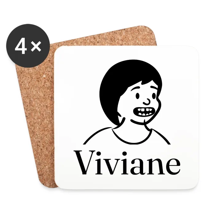 Lot de dessous de verre personnalisés au prénom Viviane