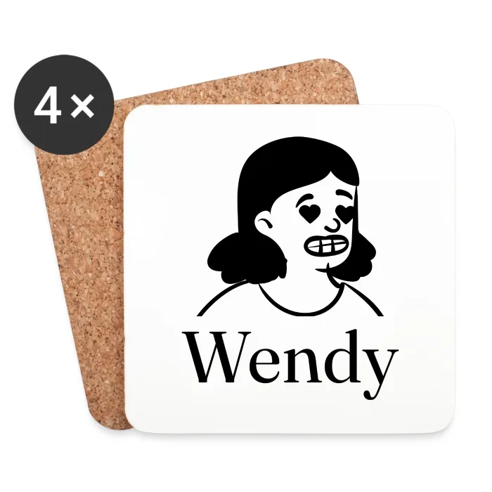 Lot de dessous de verre personnalisés au prénom Wendy