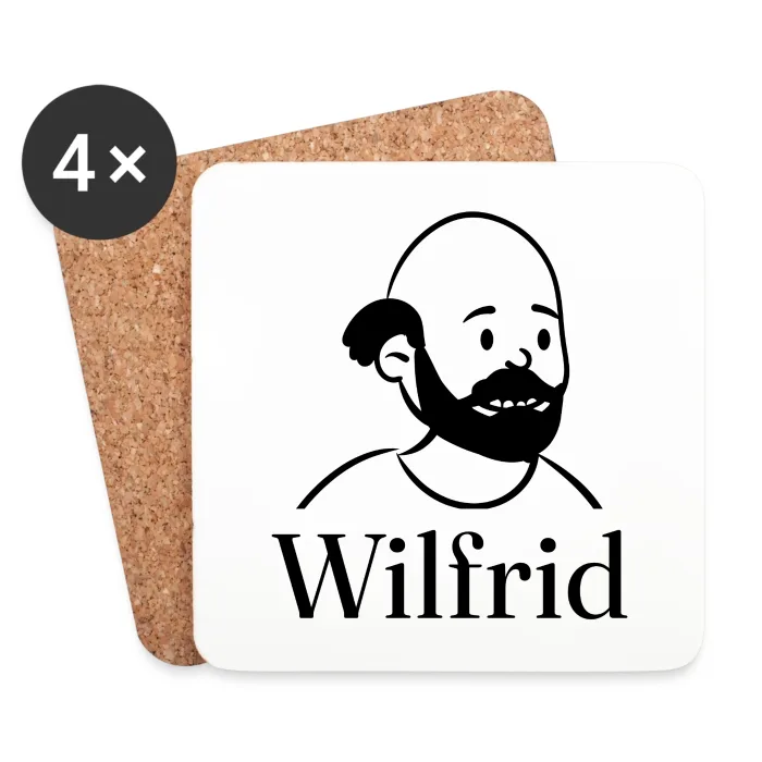 Lot de dessous de verre personnalisés au prénom Wilfrid