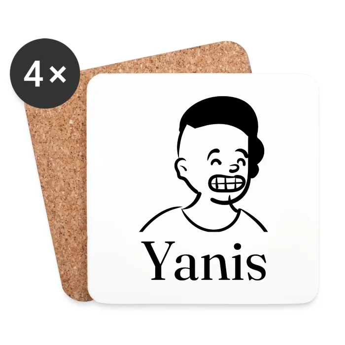 Lot de dessous de verre personnalisés au prénom Yanis