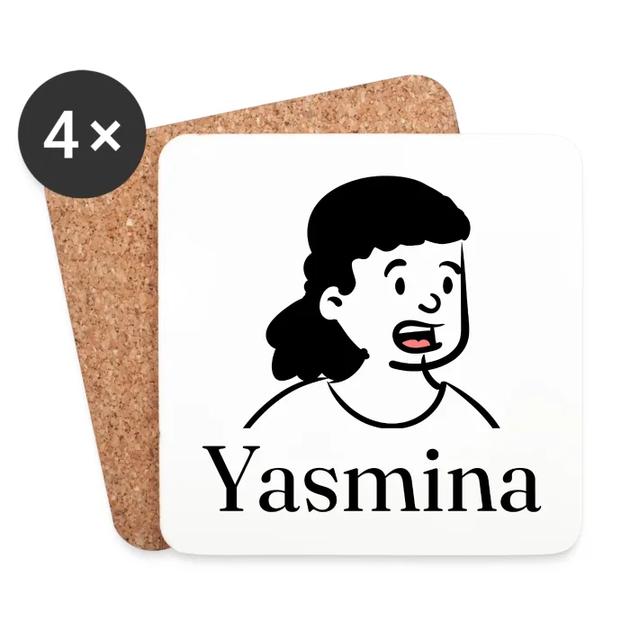 Lot de dessous de verre personnalisés au prénom Yasmina