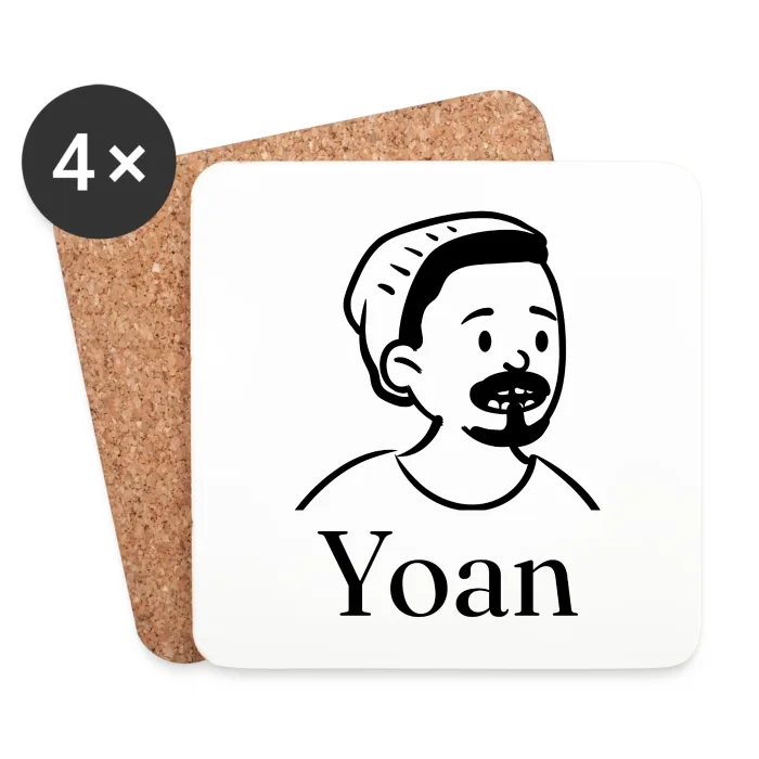 Lot de dessous de verre personnalisés au prénom Yoan
