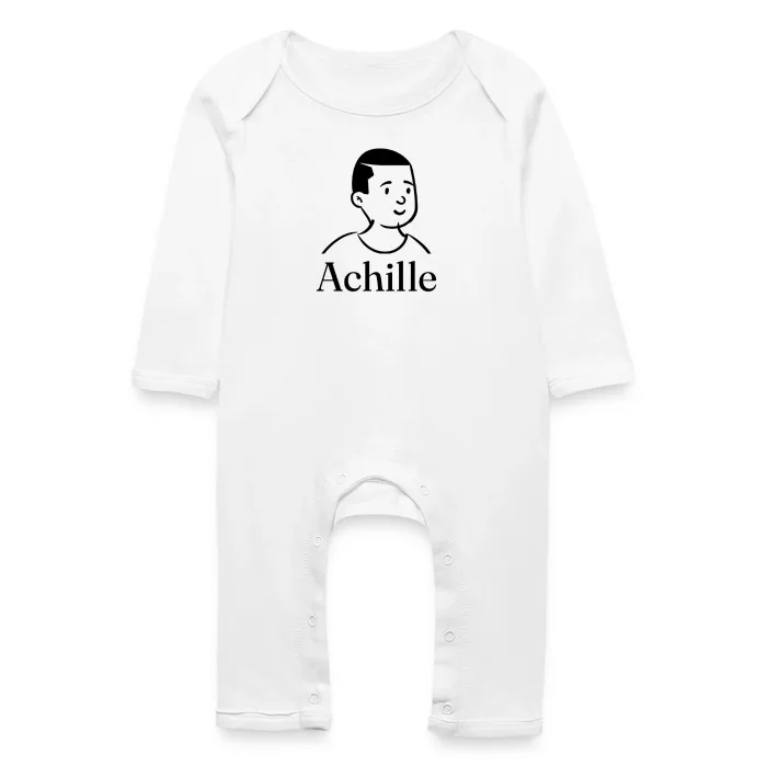 Grenouillère bébé personnalisée au prénom Achille