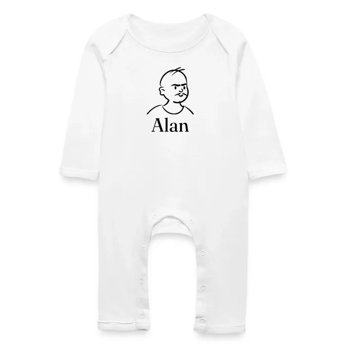 Grenouillère bébé personnalisée au prénom Alan