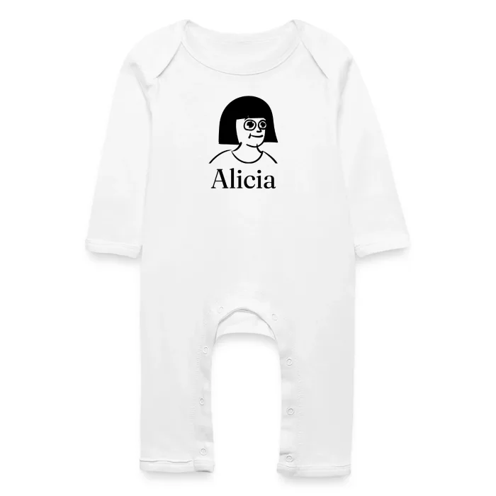 Grenouillère bébé personnalisée au prénom Alicia