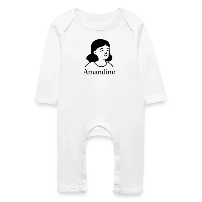 Grenouillère bébé personnalisée au prénom Amandine
