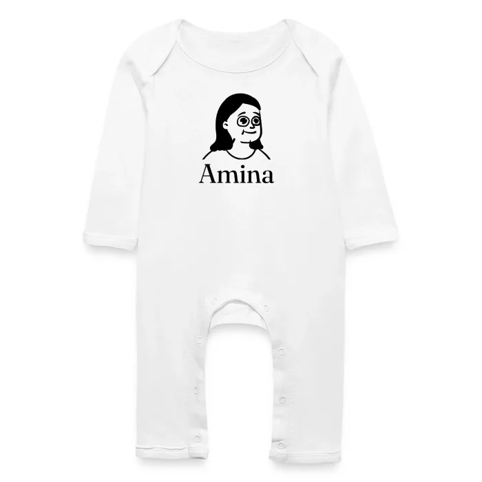 Grenouillère bébé personnalisée au prénom Amina