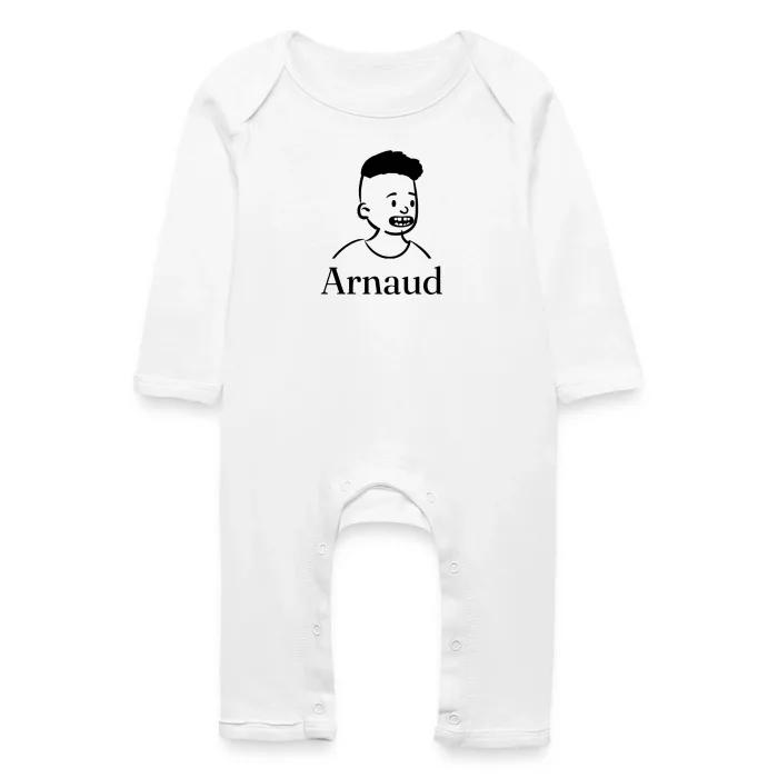Grenouillère bébé personnalisée au prénom Arnaud