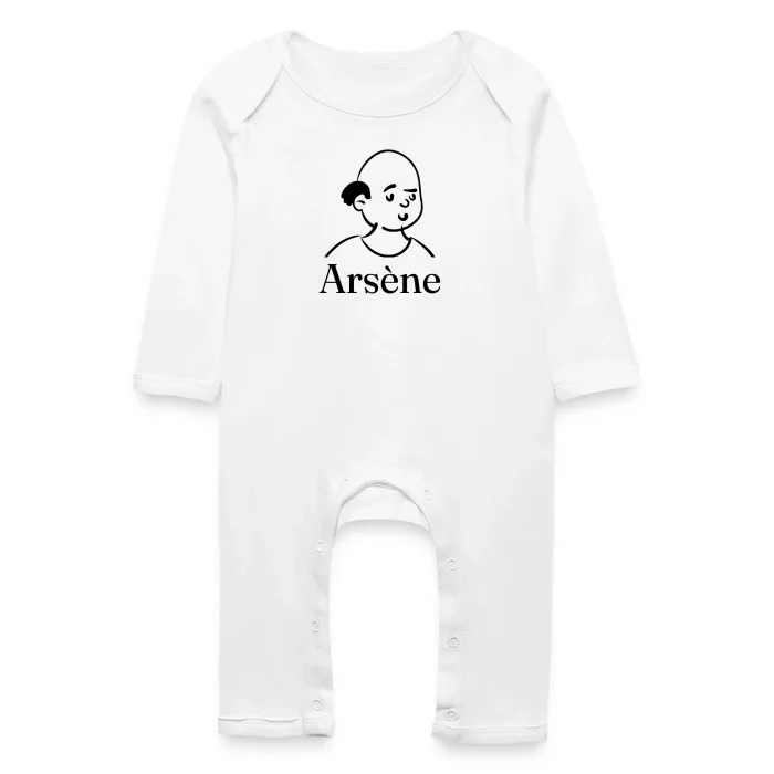 Grenouillère bébé personnalisée au prénom Arsène