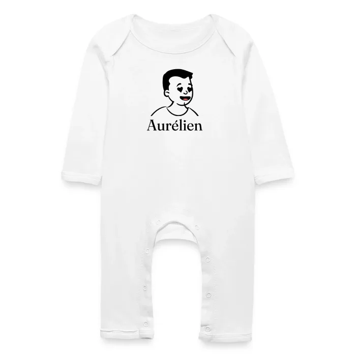 Grenouillère bébé personnalisée au prénom Aurélien