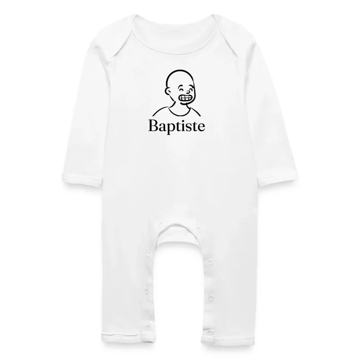 Grenouillère bébé personnalisée au prénom Baptiste
