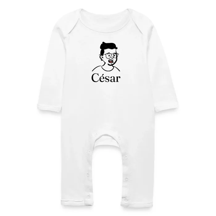 Grenouillère bébé personnalisée au prénom César