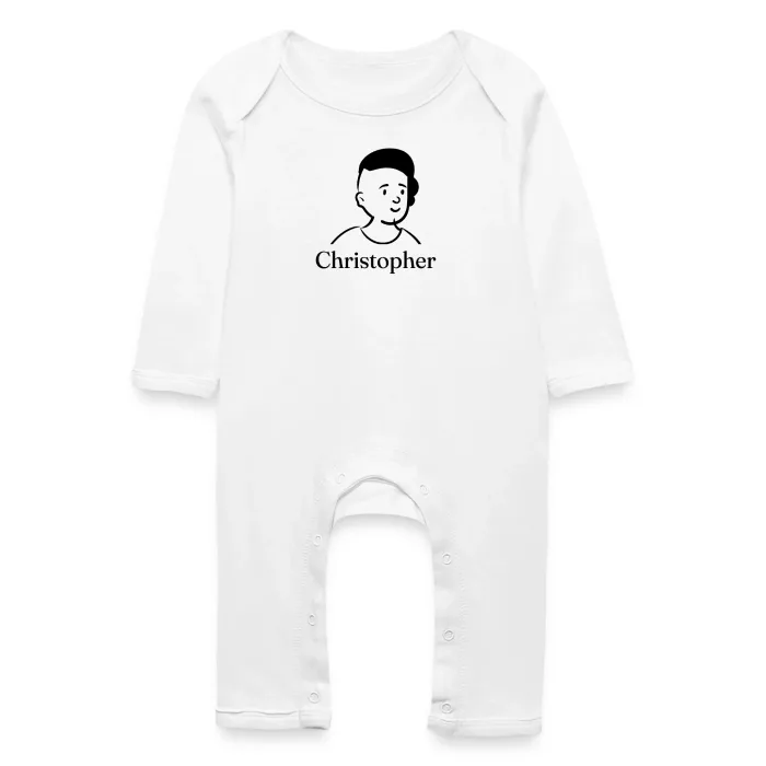 Grenouillère bébé personnalisée au prénom Christopher